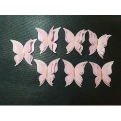 Вафельні метелики фігурні для декору 7 шт рожеві